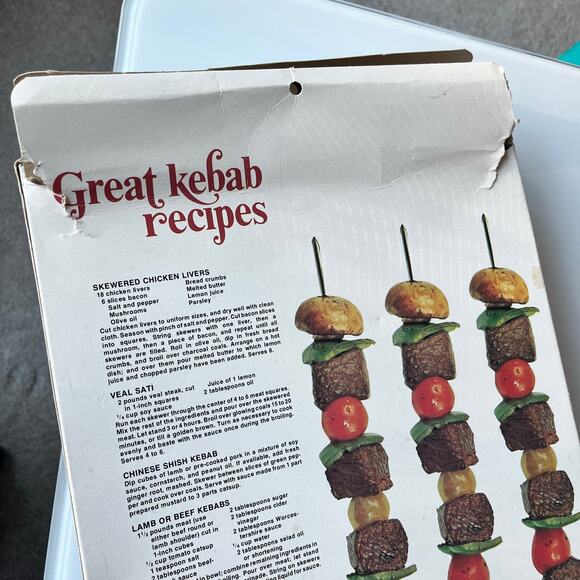 Vintage Summit Shish Kebab Chrome Plated Cooking Set 6 Skewers in box - 1970's - Picture 8 of 10